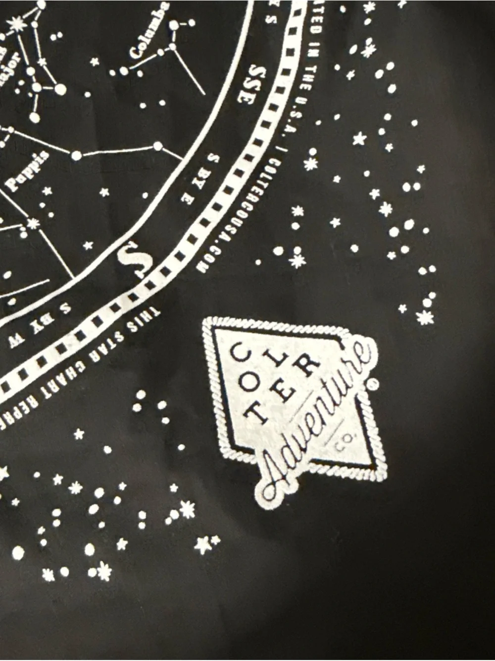 Constellation Star Map Scarf Colter Co Black & White